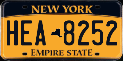 NY license plate HEA8252