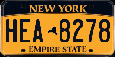 NY license plate HEA8278