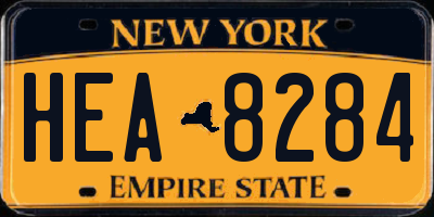 NY license plate HEA8284