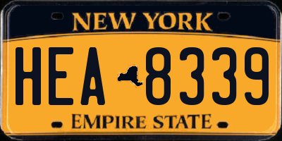 NY license plate HEA8339
