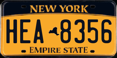 NY license plate HEA8356