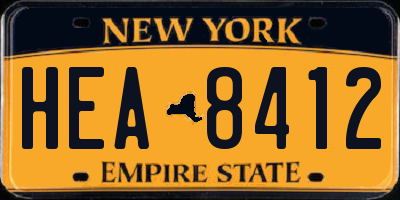 NY license plate HEA8412