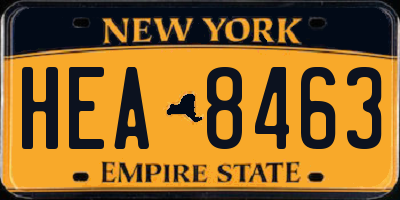 NY license plate HEA8463