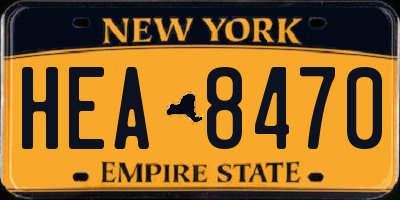NY license plate HEA8470