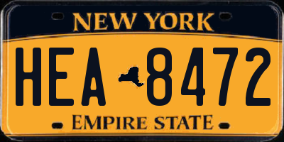 NY license plate HEA8472