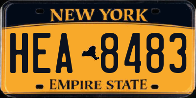 NY license plate HEA8483