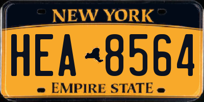 NY license plate HEA8564