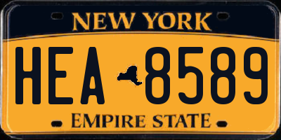 NY license plate HEA8589