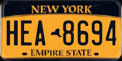 NY license plate HEA8694