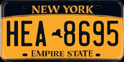 NY license plate HEA8695