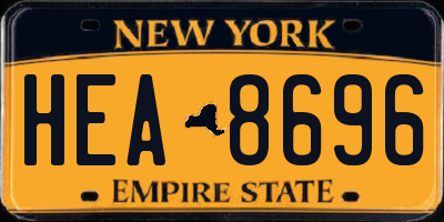 NY license plate HEA8696