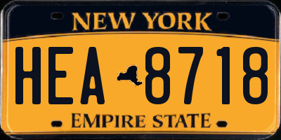 NY license plate HEA8718