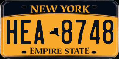 NY license plate HEA8748