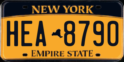 NY license plate HEA8790