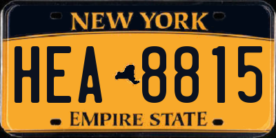 NY license plate HEA8815