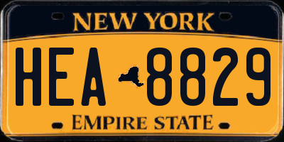 NY license plate HEA8829