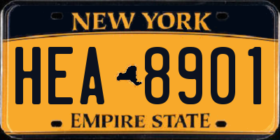 NY license plate HEA8901