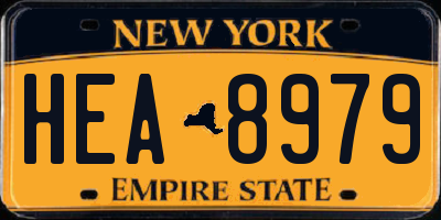NY license plate HEA8979