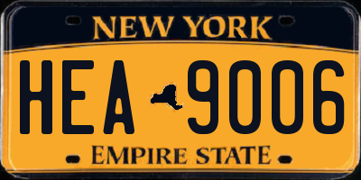 NY license plate HEA9006