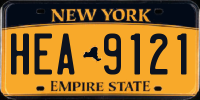 NY license plate HEA9121