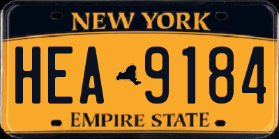 NY license plate HEA9184