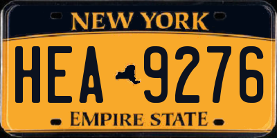 NY license plate HEA9276