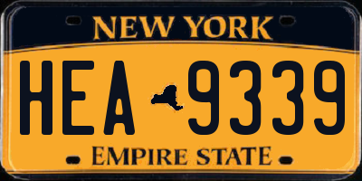 NY license plate HEA9339