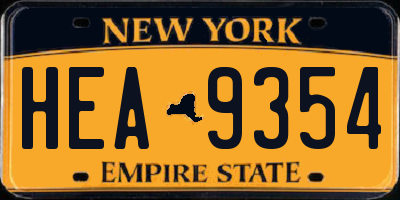 NY license plate HEA9354
