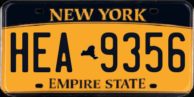 NY license plate HEA9356