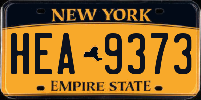 NY license plate HEA9373