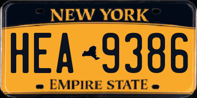 NY license plate HEA9386