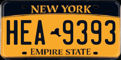 NY license plate HEA9393