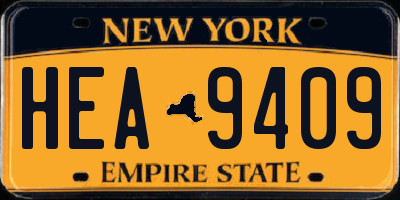 NY license plate HEA9409