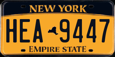 NY license plate HEA9447