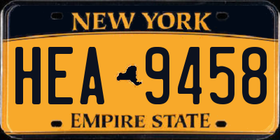 NY license plate HEA9458