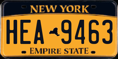 NY license plate HEA9463