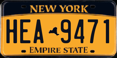 NY license plate HEA9471