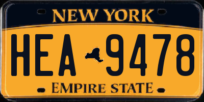 NY license plate HEA9478