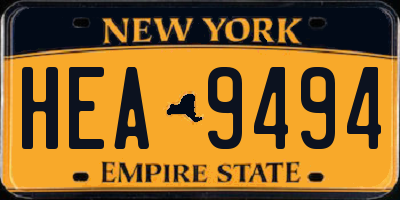 NY license plate HEA9494