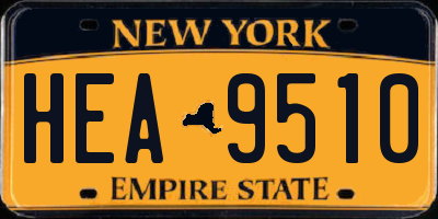 NY license plate HEA9510