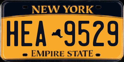 NY license plate HEA9529