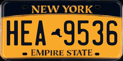 NY license plate HEA9536
