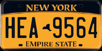 NY license plate HEA9564