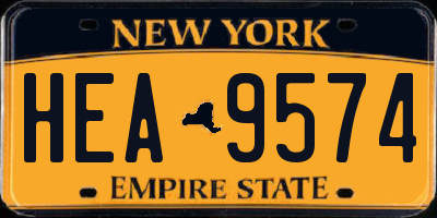 NY license plate HEA9574