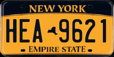 NY license plate HEA9621