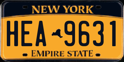 NY license plate HEA9631