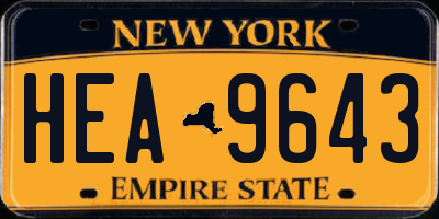 NY license plate HEA9643