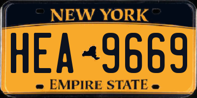 NY license plate HEA9669