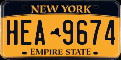 NY license plate HEA9674