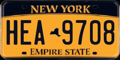 NY license plate HEA9708